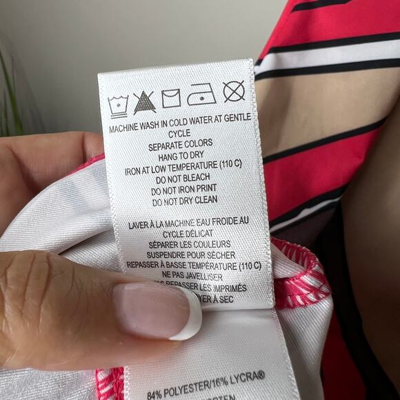 LOLE Activewear Patterned Ruched Tank Dress Keyhole Back UPF 50+ Wicking SZ S - Picture 9 of 12